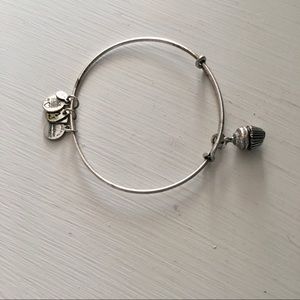 Alex and Ani bracelet with cupcake charm